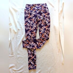 Fabletics Burgundy Floral Leggings - M Tall
